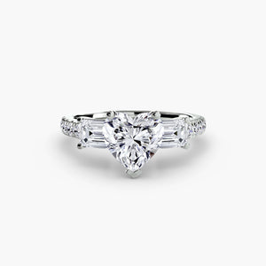 Three – Stone Ring with Pavé Band 4