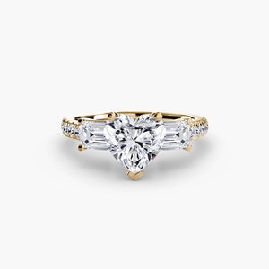 Three – Stone Ring with Pavé Band 4