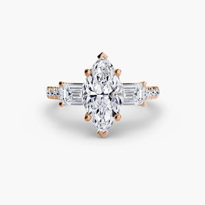 Three – Stone Ring with Pavé Band 4
