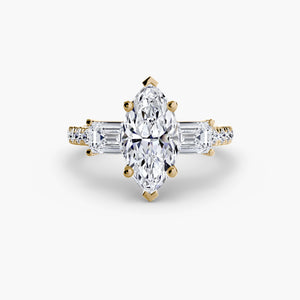 Three – Stone Ring with Pavé Band 4
