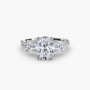 Three – Stone Ring with Pavé Band 4
