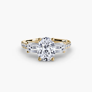 Three – Stone Ring with Pavé Band 4
