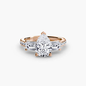 Three – Stone Ring with Pavé Band 4