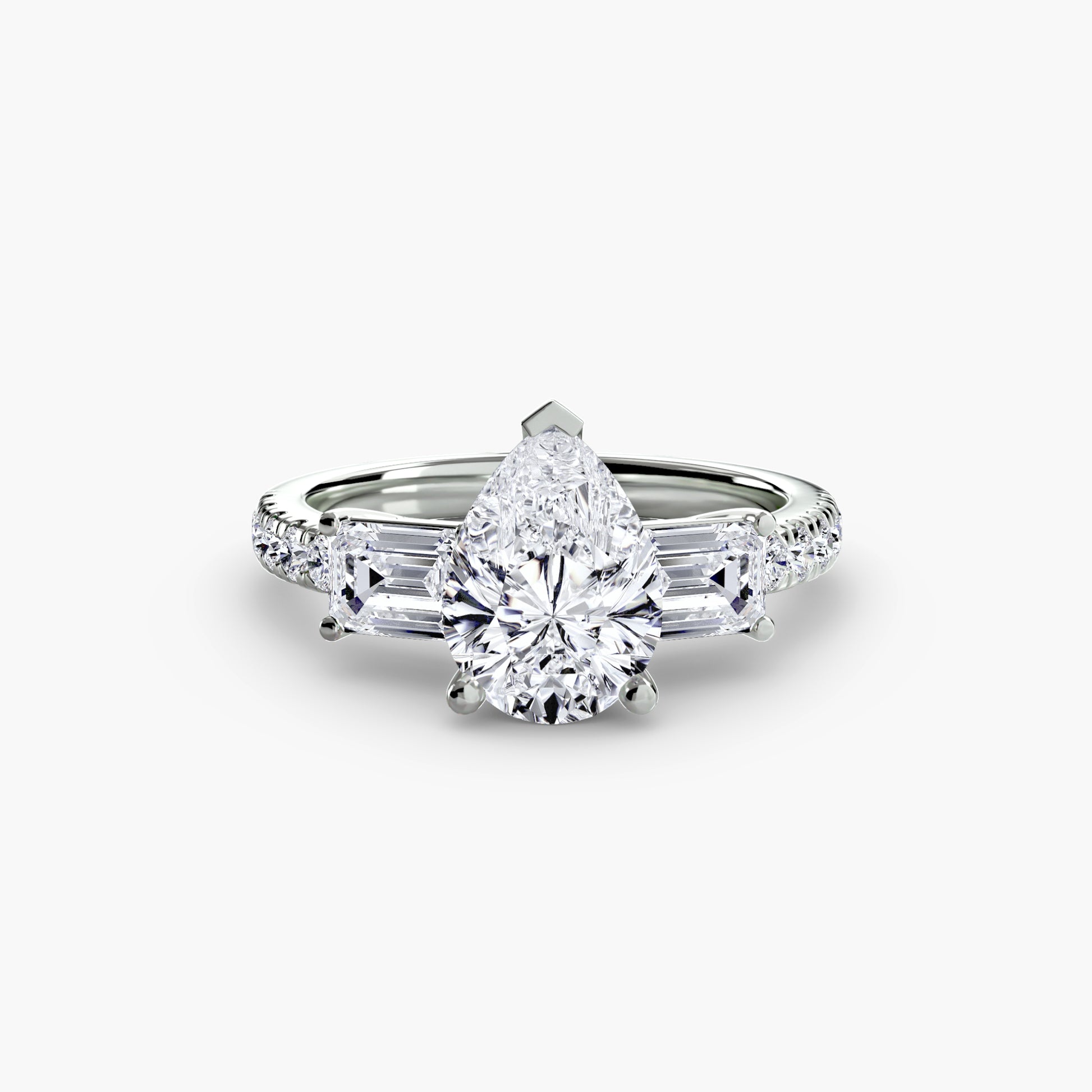 Three – Stone Ring with Pavé Band 4