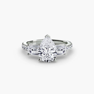 Three – Stone Ring with Pavé Band 4