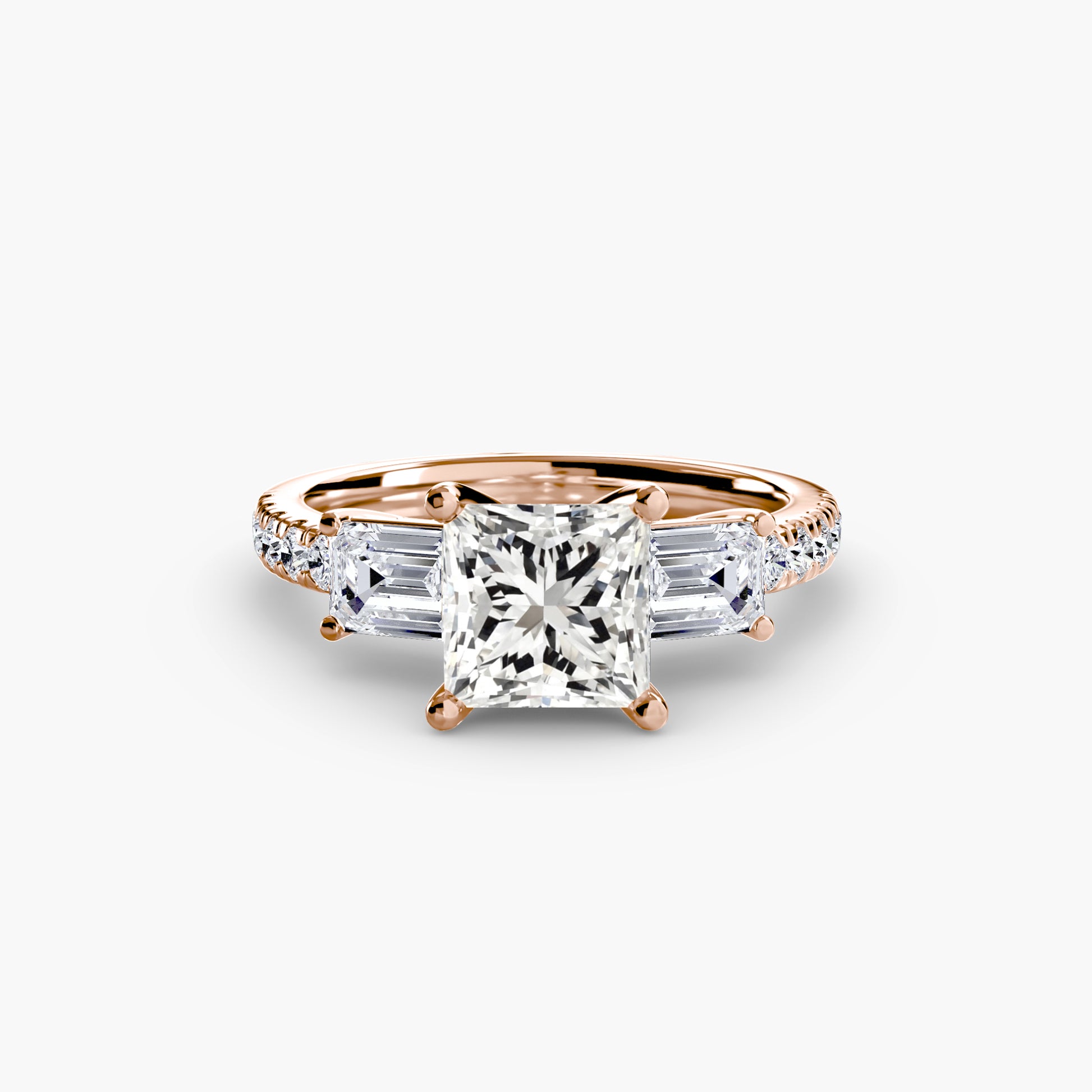 Three – Stone Ring with Pavé Band 4