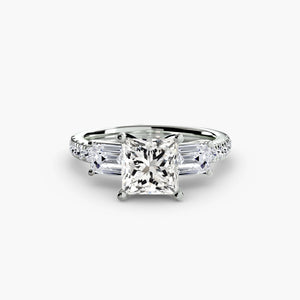Three – Stone Ring with Pavé Band 4