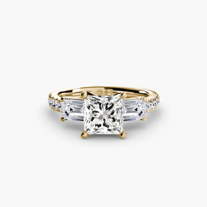 Three – Stone Ring with Pavé Band 4