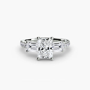 Three – Stone Ring with Pavé Band 4