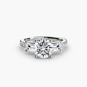 Three – Stone Ring with Pavé Band 4