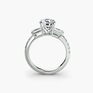 Three – Stone Ring with Pavé Band 4
