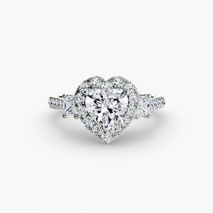 Three – Stone Ring with Halo 2