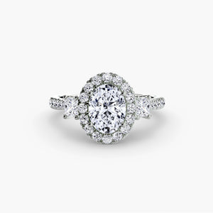 Three – Stone Ring with Halo 2