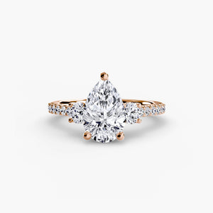 Three – Stone Ring with Pavé Band 5