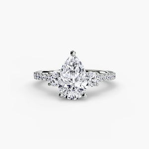Three – Stone Ring with Pavé Band 5