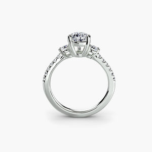 Three – Stone Ring with Pavé Band 5
