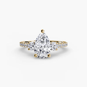 Three – Stone Ring with Pavé Band 5