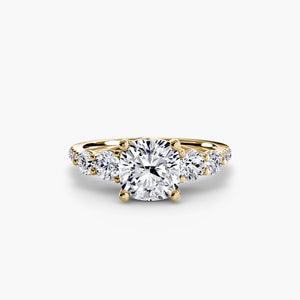 Five Stone Ring with Pavé Band
