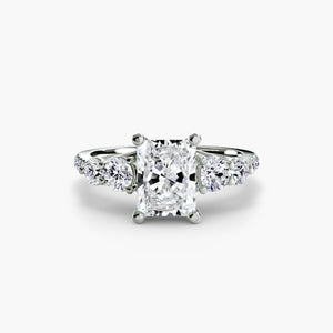 Five Stone Ring with Pavé Band