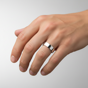 925 Sterling Silver Plain Wedding Band Flat Ring