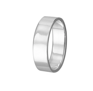 925 Sterling Silver Plain Wedding Band Flat Ring