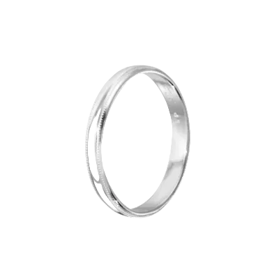 925 Sterling Silver High Polished Bordered Band Ring