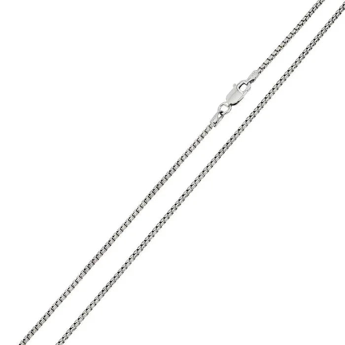 925 Sterling Silver Round Box Chain ,1.6mm