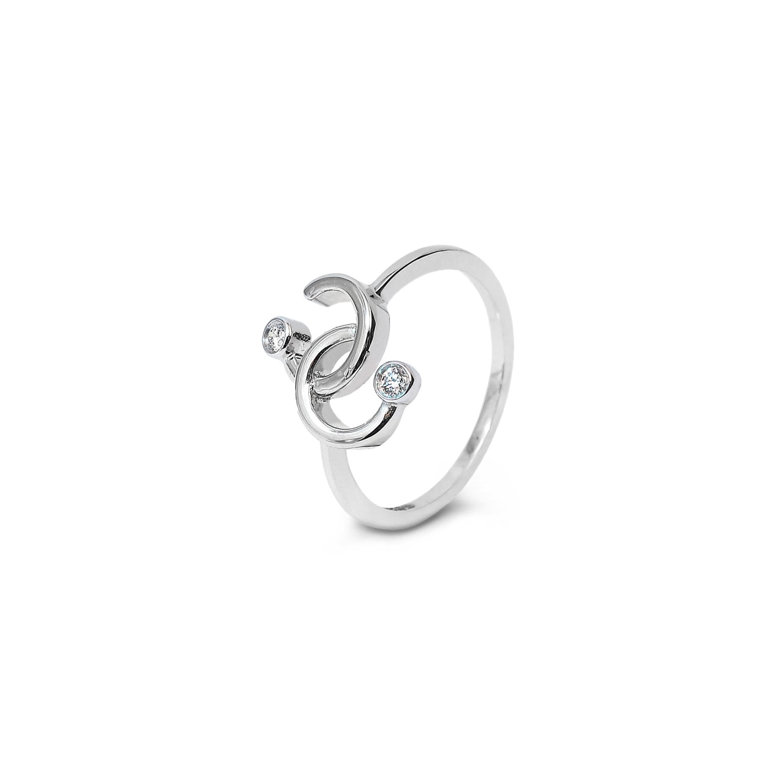 Two Open Circles intertwined14kTDW:0.06ct, VS, GH