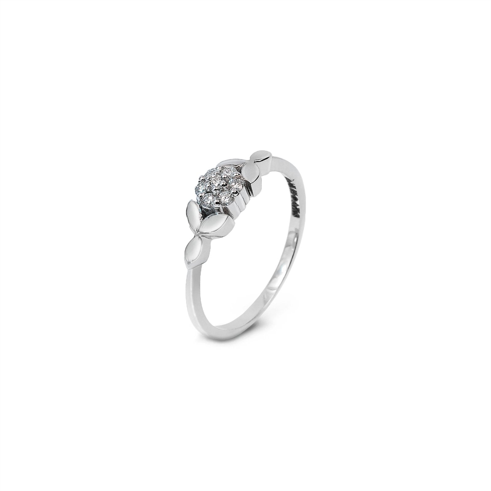 Flower Design White Gold Diamond Ring