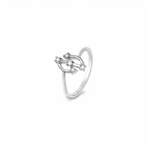 14K White Gold 5-Diamond Modern Ring
