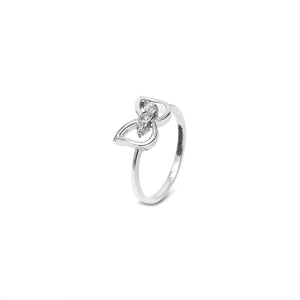 Bow Tie Design White Gold Diamond Ring 14k TDW:0.07ct 1.97gr