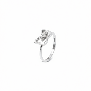 14K Angel wing Design White Gold Diamond Ring
