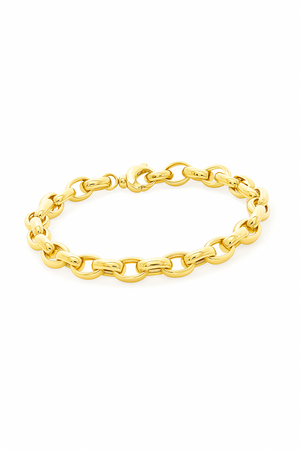 Yellow Gold Rolo Bracelet with Lobster Clasp. 18k, 5.35gr, 7.5 Inches