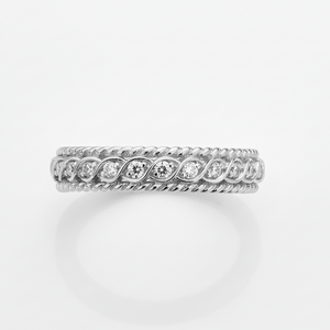925 Sterling Silver Twisted Vine Diamond Ring