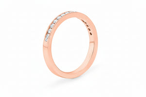 14K Rose Gold Channel Setting 10 Stones Diamond Band. TDW: 0.25ct VS – SI GH