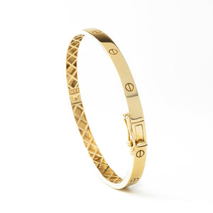 Yellow Gold Love Style Bangle Bracelet,  18k, 8.4gr