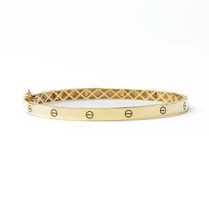 Yellow Gold Love Style Bangle Bracelet,  18k, 8.4gr