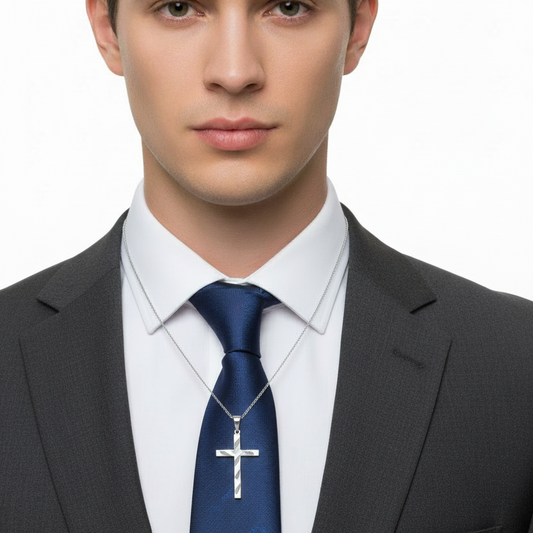 925 Sterling Silver Textured Cross Pendant