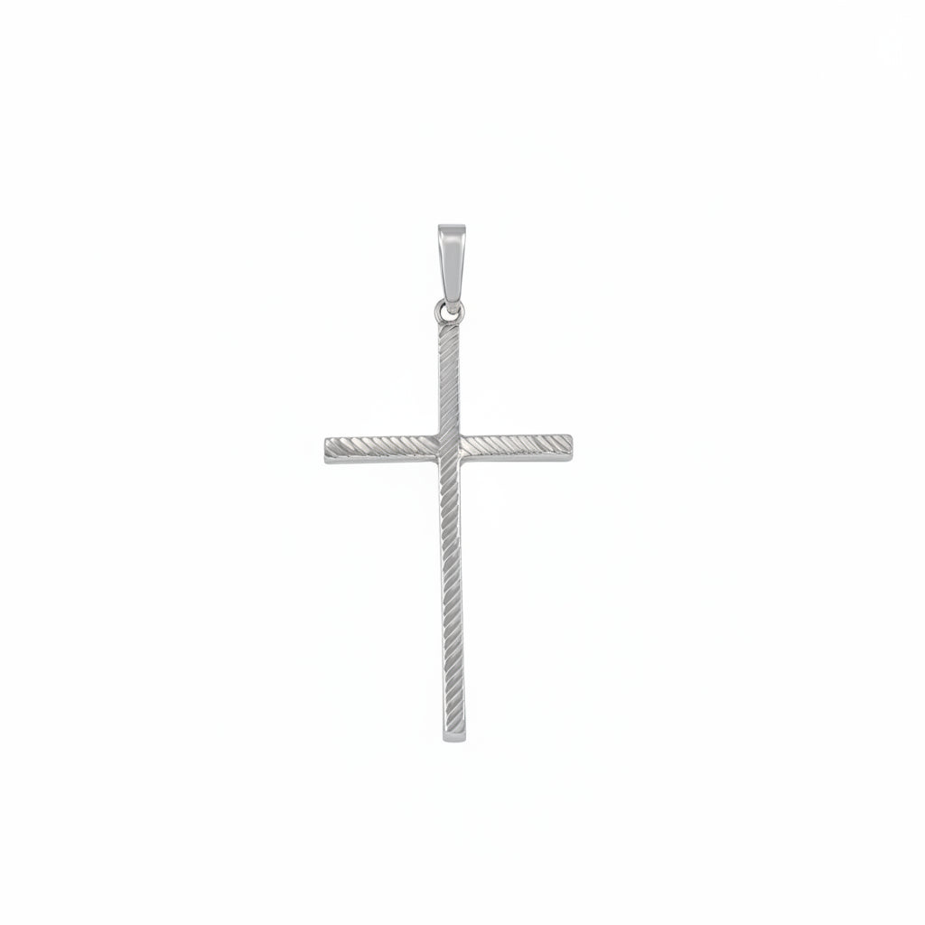 925 Sterling Silver Textured Cross Pendant