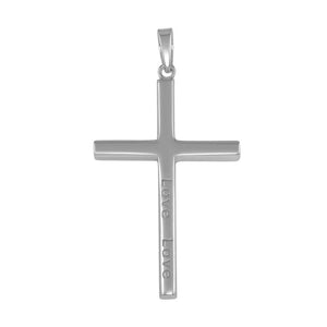 925 Sterling Silver Engraved "Love" Cross Pendant