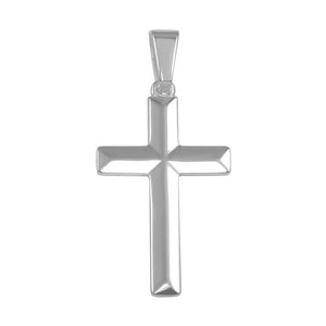 925 Sterling Silver High Polished Flat Cross Pendant