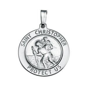 925 Sterling Silver St. Christopher Medallion Charm