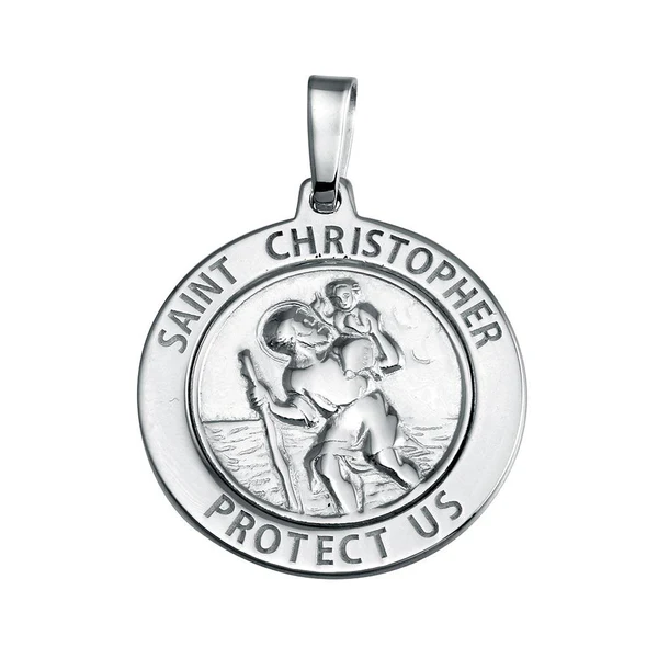 925 Sterling Silver St. Christopher Medallion Charm