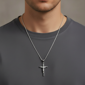925 Sterling Silver High Polished Crucifix Pendant