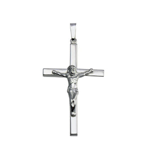 925 Sterling Silver High Polished Crucifix Pendant