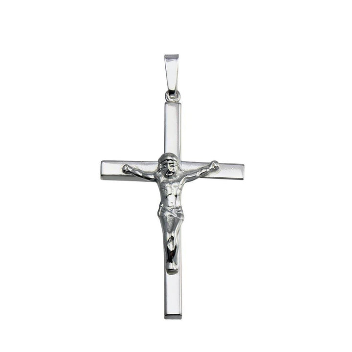 925 Sterling Silver High Polished Crucifix Pendant