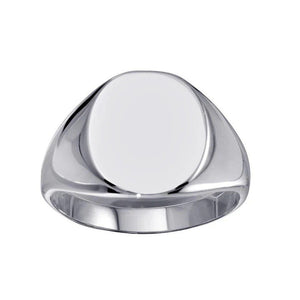 Sterling Silver High Polished Sterling Silver Oval Engravable Ring