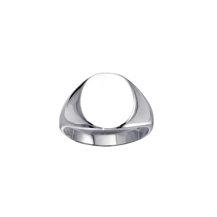 925 Sterling Silver High Polished Sterling Silver Oval Engravable Ring