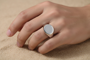 Sterling Silver High Polished Sterling Silver Oval Engravable Ring