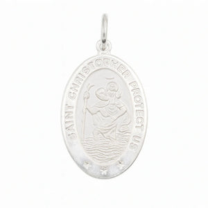 925 Sterling Silver High Polished St. Christopher Pendant